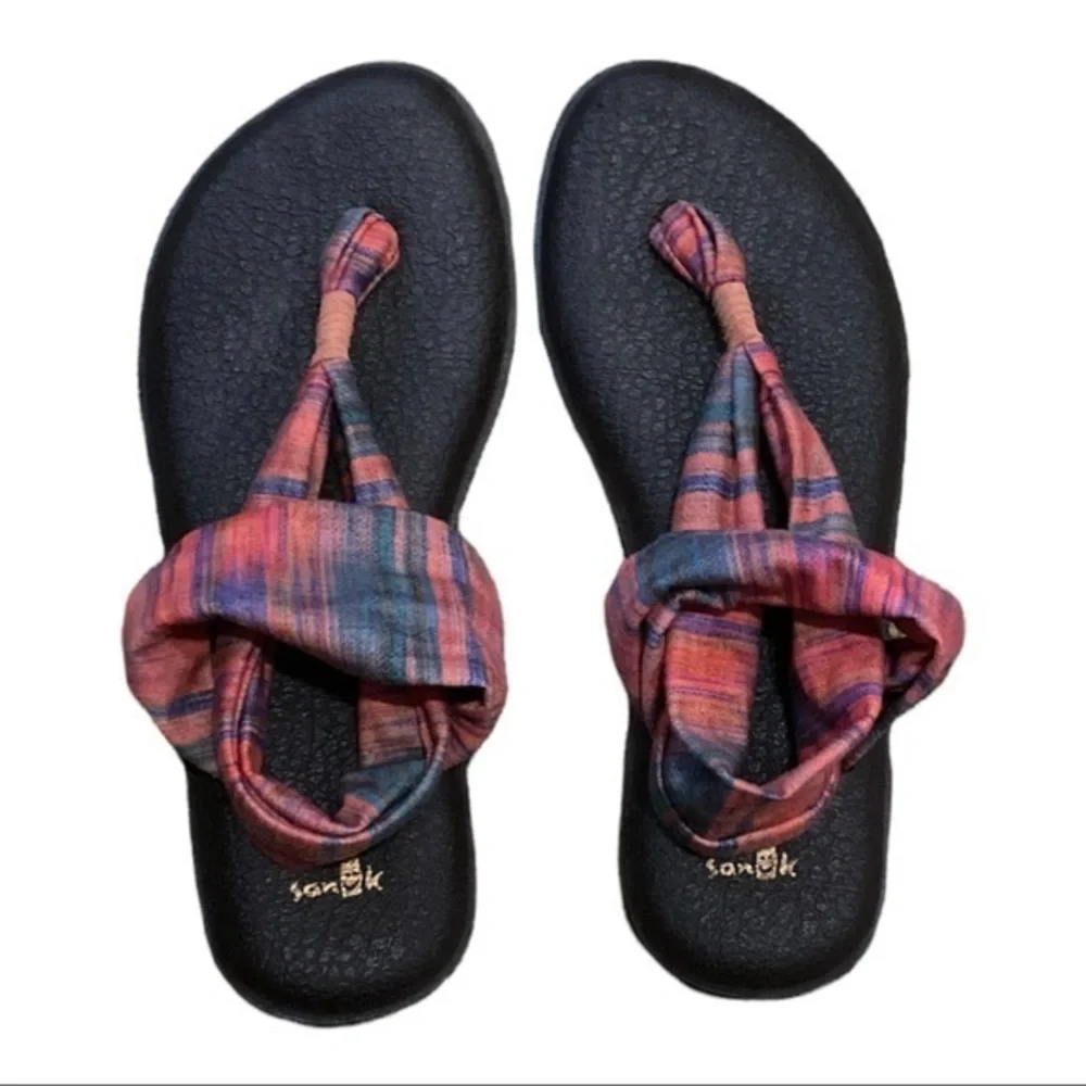 Sanuk Women’s Yoga Slingback Sandals Pink Multicolor Size‎ 9